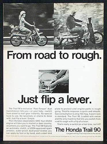 Honda Trail CT90 Ad - From road to rough - Just flip a lever.