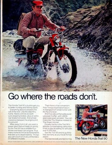 Honda Trail CT90 Ad - Go Where Roads Don't.